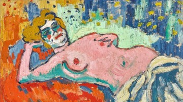 Mauricio de Vlaminck Painting - Desnudo en sofá Maurice de Vlaminck